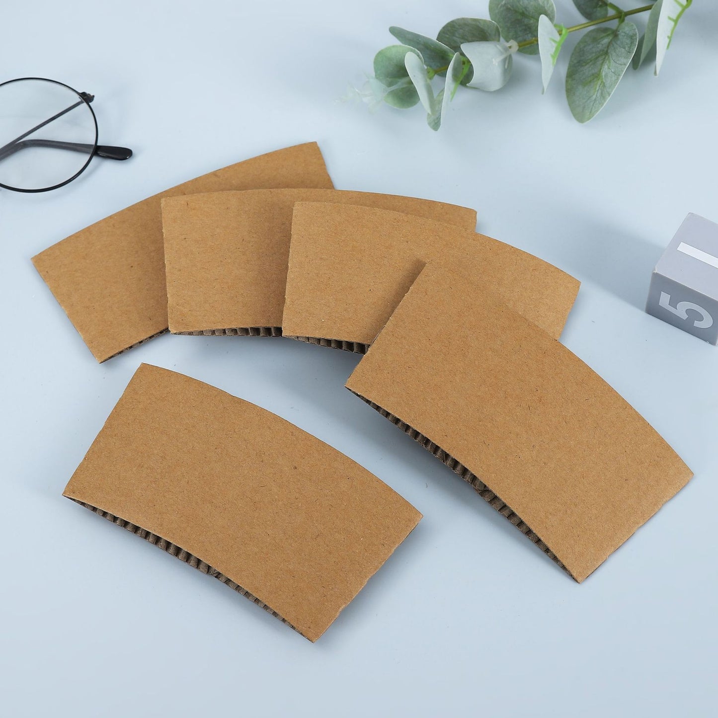 Disposable Kraft Corrugated Cup Sleeves Insulation