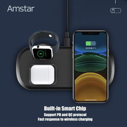 Three-in-one Wireless Charger Headphone Watch Multi-function