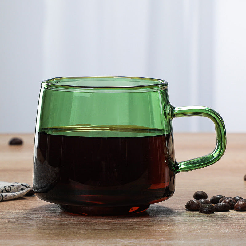 Color Borosilicate Glass Coffee Cup With Plate