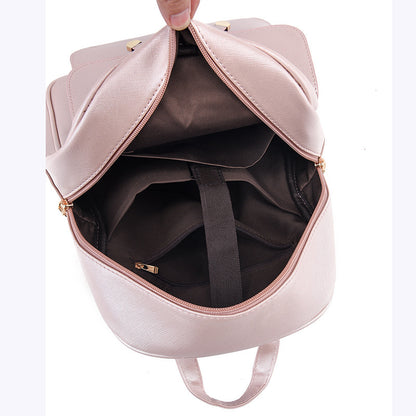 Fashion Women's Bags PU Bow Composite Bag Young Girl Student Cute Shoulders Backpack Crossbody Bags Coin Purse 3pcs Set