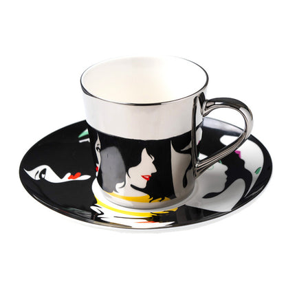 Retro Mug Reflection Ceramic Mirror Water Cup Afternoon Tea