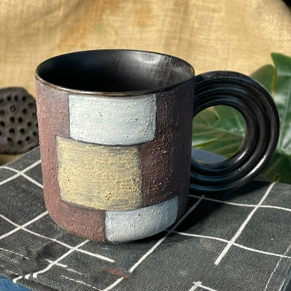 Coffee Mug Straight Cup Nostalgic Retro Japanese Style Handmade