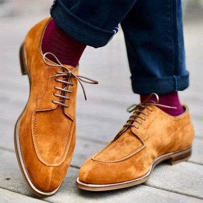 Men's Business Suede Shoes Lace-up British Style