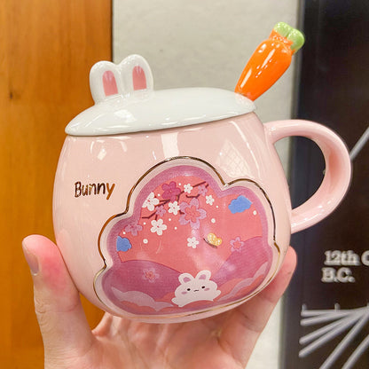 Korean Cartoon Creative Radish Rabbit Mugs