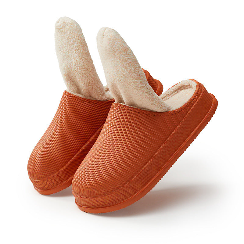 Men's And Women's Waterproof Warm Thick Bottom Non-slip Cotton Slippers