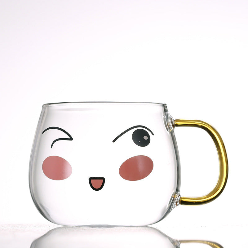 Cute Glass Expression Coffee Cup Mug