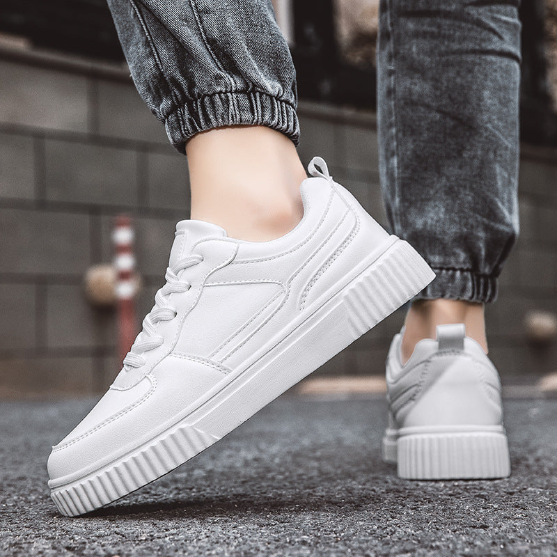 Autumn New Breathable White Shoes for Students Korean Style Trendy All-Match Platform Sports Casual