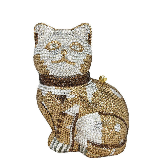 Evening Bag Animal Shape Cat and Dog Clutch Bag with Diamond Banquet Bag Evening Bag