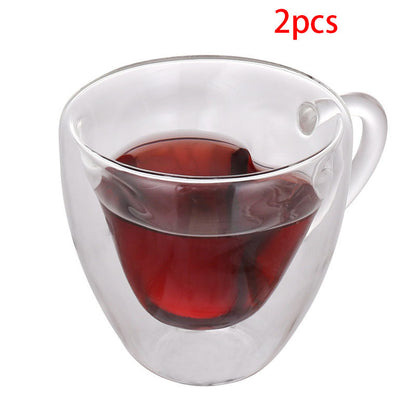 Heart-shaped Coffee Cup Heat-resistant Glass