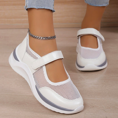 Women's Casual Thick Bottom Breathable Velcro Women's Mesh Surface Shoes