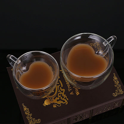 Heart-shaped Coffee Cup Heat-resistant Glass