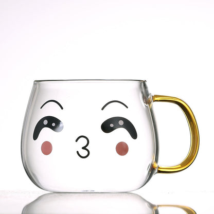 Cute Glass Expression Coffee Cup Mug