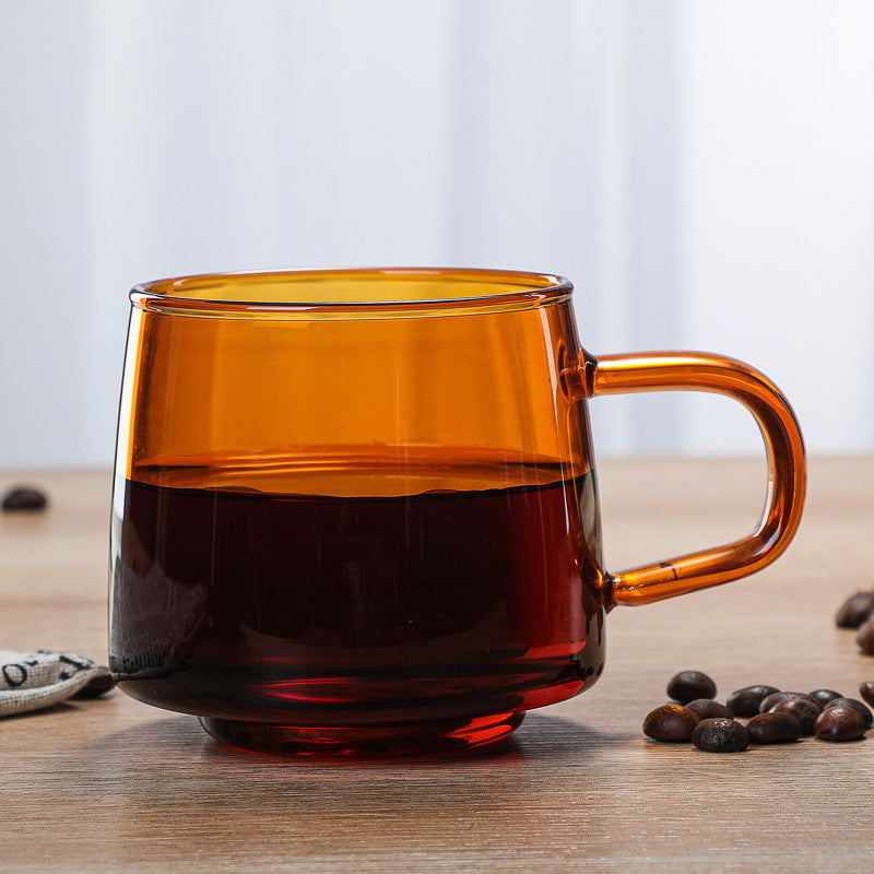 Color Borosilicate Glass Coffee Cup With Plate