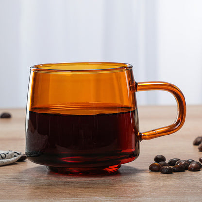 Color Borosilicate Glass Coffee Cup With Plate