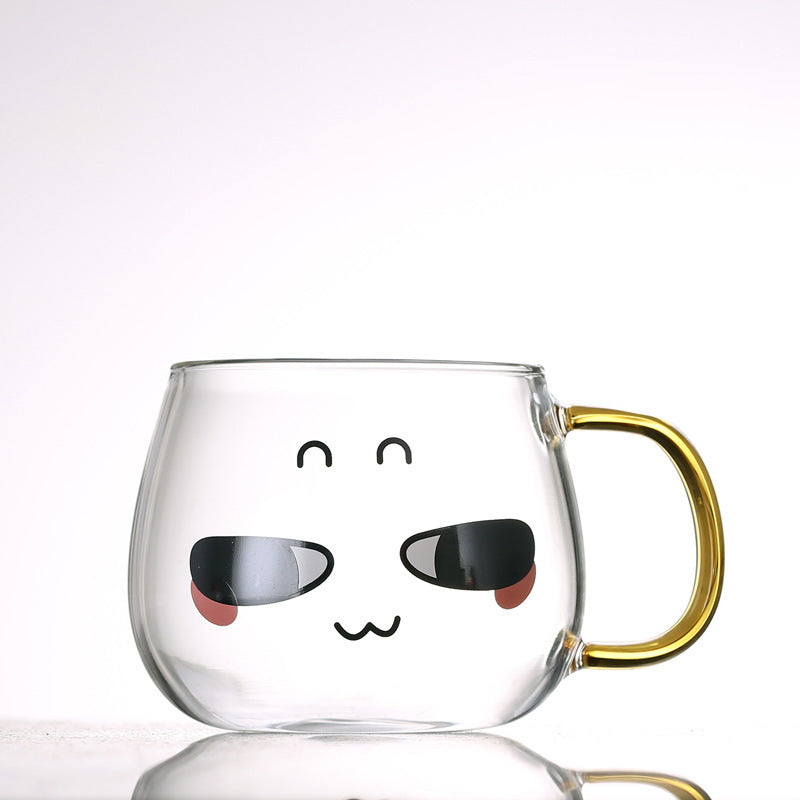 Cute Glass Expression Coffee Cup Mug