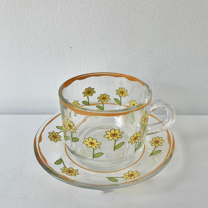 Tulip Coffee Cup Saucer Pastoral Glass