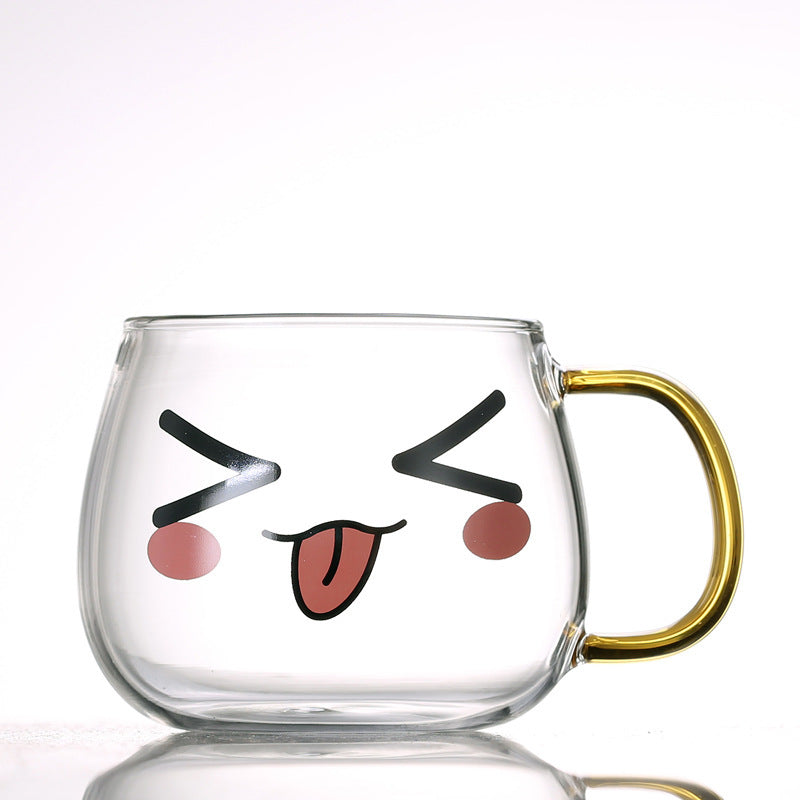 Cute Glass Expression Coffee Cup Mug