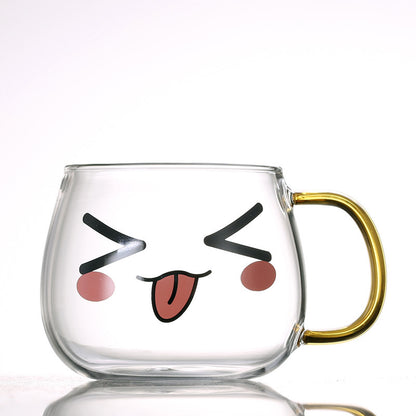 Cute Glass Expression Coffee Cup Mug