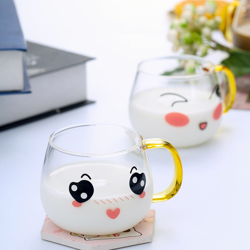 Cute Glass Expression Coffee Cup Mug