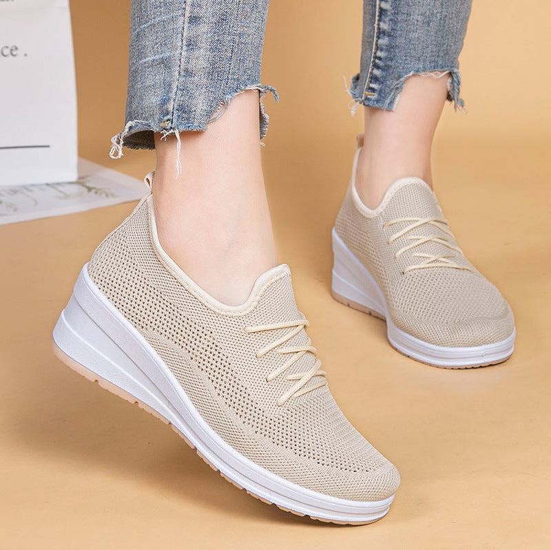 Women's Mesh Breathable Casual Platform Wedge Heels