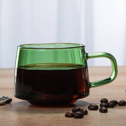 Color Borosilicate Glass Coffee Cup With Plate