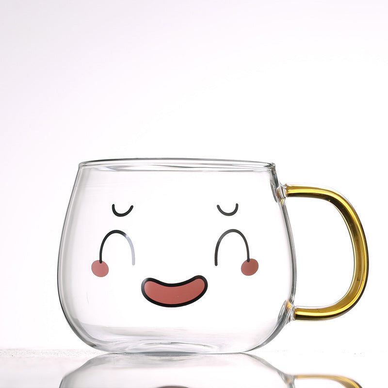 Cute Glass Expression Coffee Cup Mug