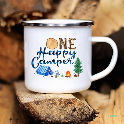 Caravan Printed Camper Mugs Camping Enamel Mug Adventure