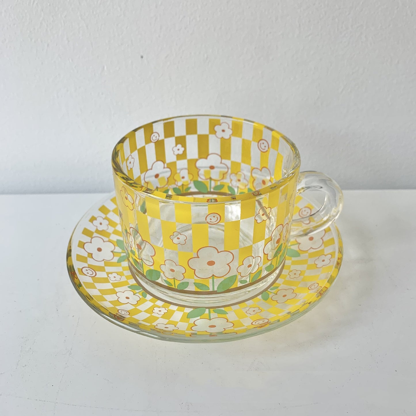 Tulip Coffee Cup Saucer Pastoral Glass