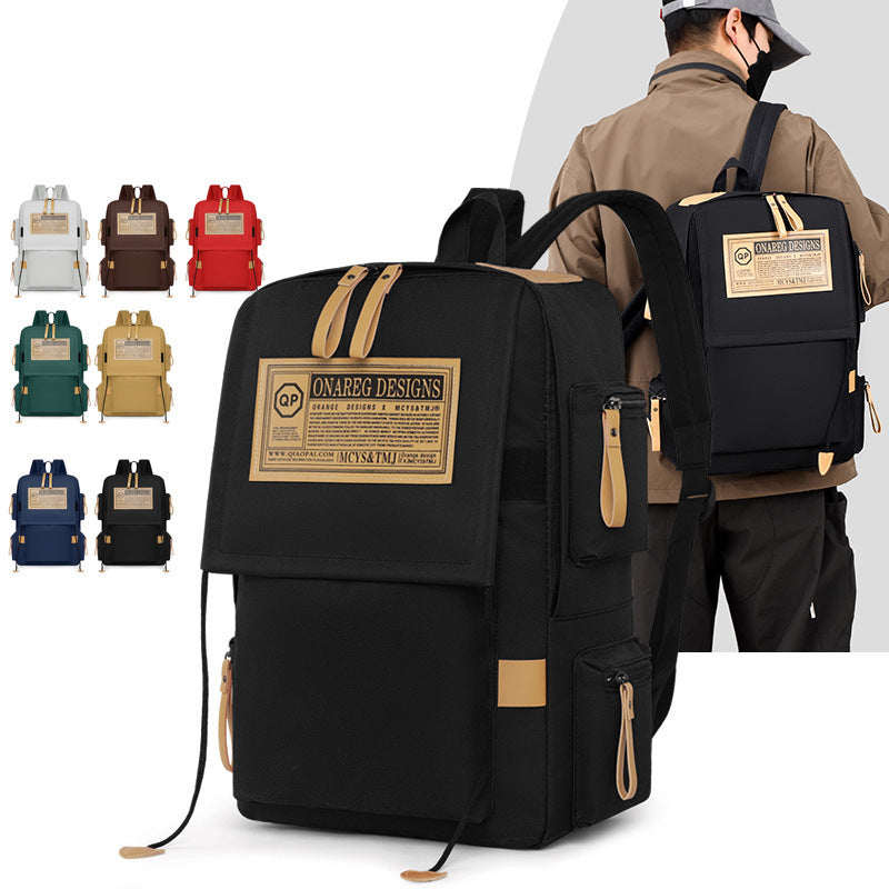 Ins Fashion Backpack Men Multi-pocket Large Capacity Travel Computer Bag Women Junior High School Students Schoolbag