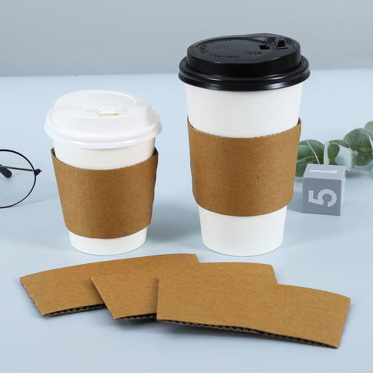 Disposable Kraft Corrugated Cup Sleeves Insulation