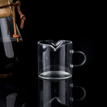 Kitchen Small Glass Milk Cup, Espresso Coffee Cup, Two Mouths To Share