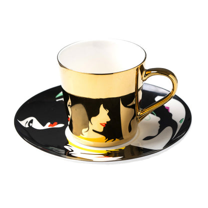 Retro Mug Reflection Ceramic Mirror Water Cup Afternoon Tea