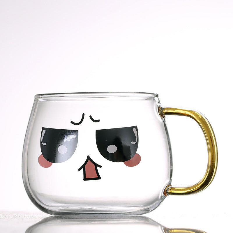 Cute Glass Expression Coffee Cup Mug