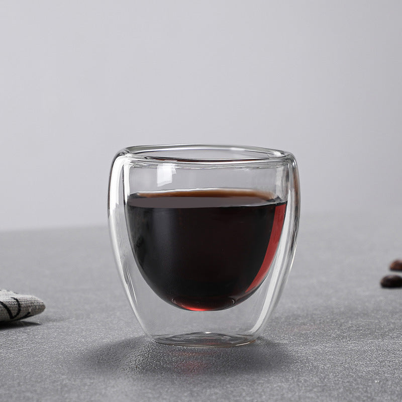 New 6Pcs Double  shot Glass double Wall Espresso