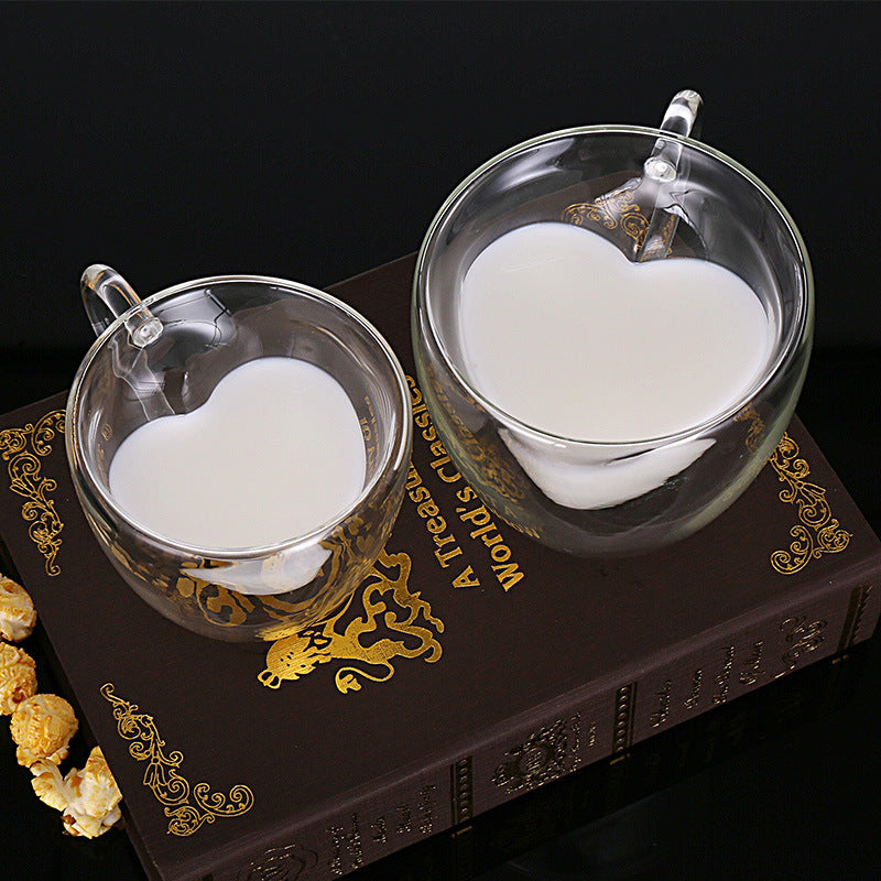 Heart-shaped Coffee Cup Heat-resistant Glass