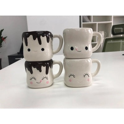 Marshmallow Ceramic Mugs White And Black