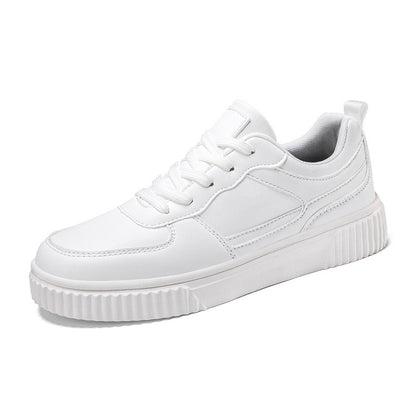 Autumn New Breathable White Shoes for Students Korean Style Trendy All-Match Platform Sports Casual